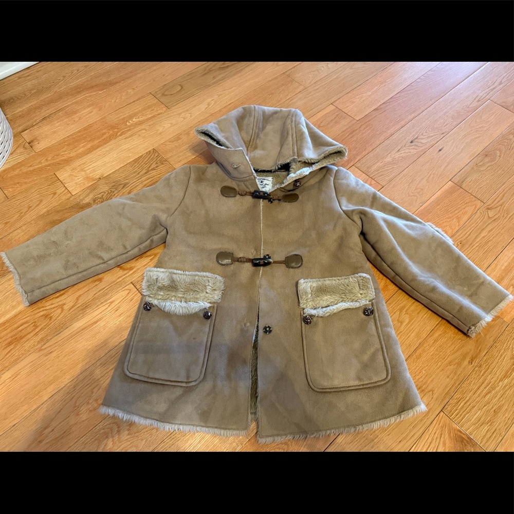 Brown Suede Faux fur coat for 5 yrs